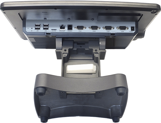Well positioned I/O ports and smart cabling through the POS stand